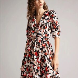 Ted Baker Multicolor Floral Midi Dress